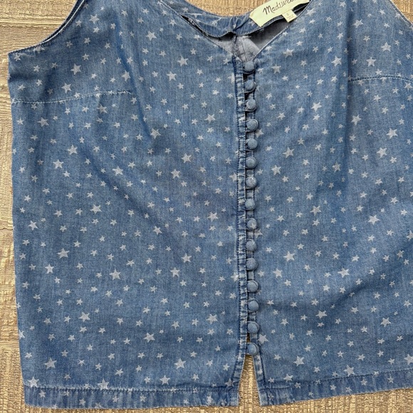 Madewell Denim Button-Down Cami in Star Jacquard 2 - Picture 4 of 8